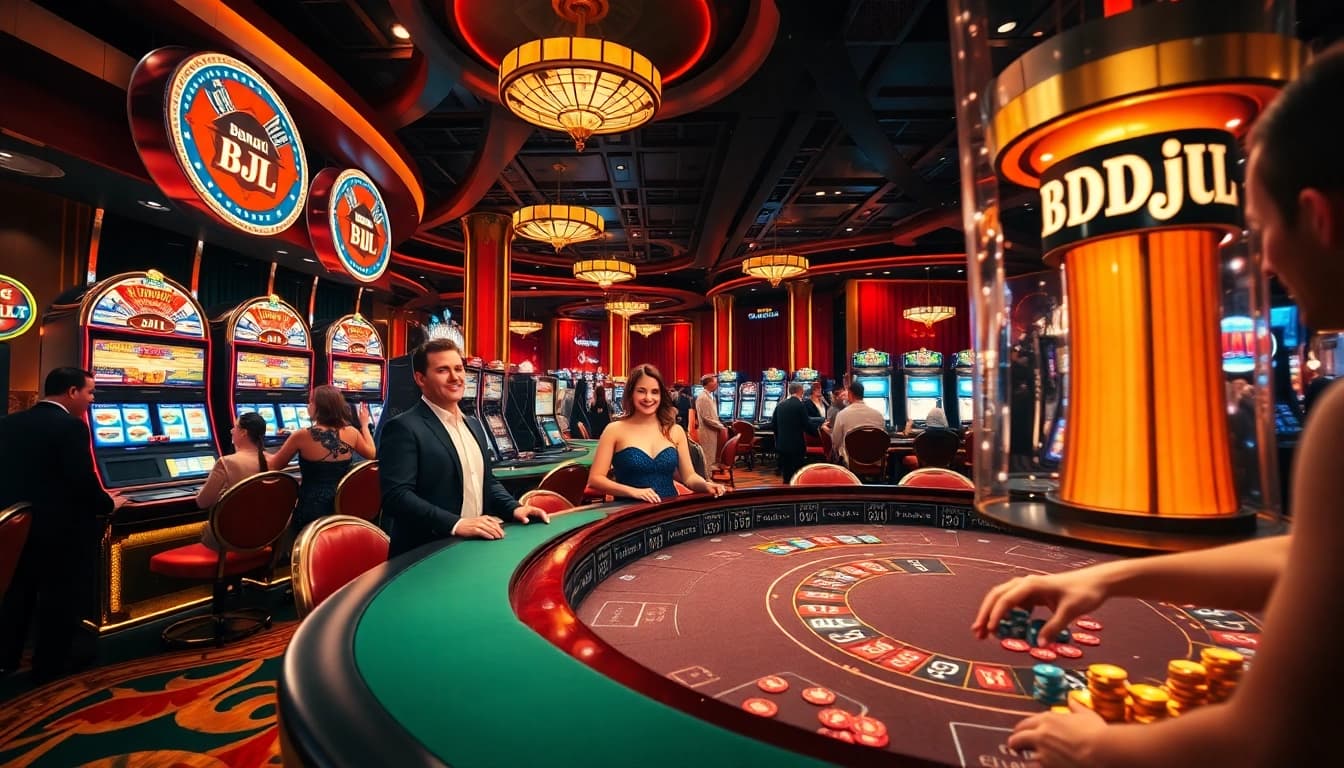 Experience the thrill of winning at BDJL with vibrant casino games and glamorous players.