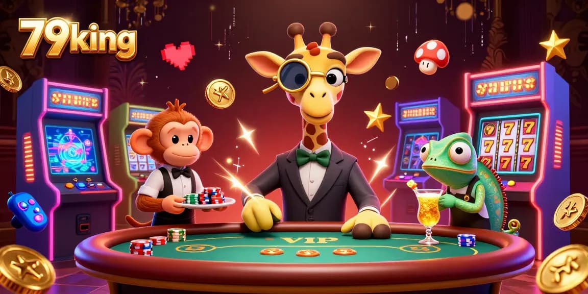 Engage in thrilling slots gameplay at 79king with vibrant characters and elements.