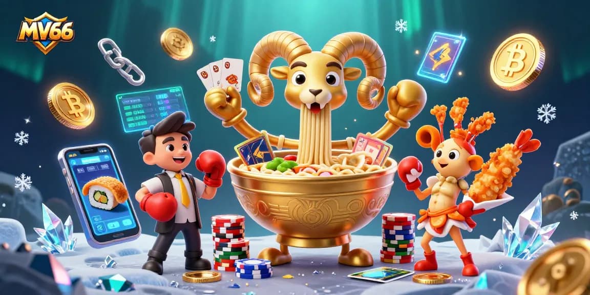 Experience thrilling MV66 gaming with a vibrant 3D casino scene full of action and excitement.