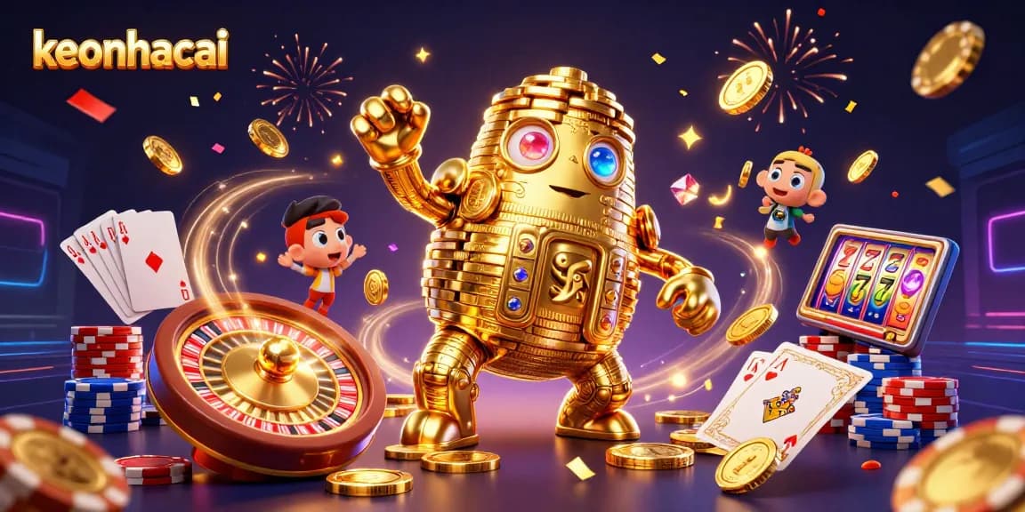 Experience keonhacai with dynamic slots and rich casino elements in a vibrant 3D scene.