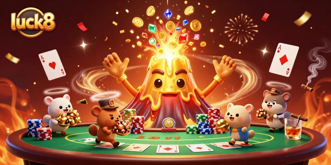 Experience the thrill of luck8 with exciting treasure-filled gameplay in this vibrant casino scene.