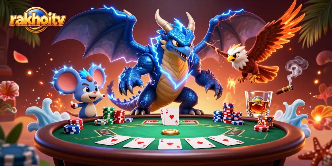 Place your bets at rakhoitv with thrilling poker elements and dynamic characters in action.