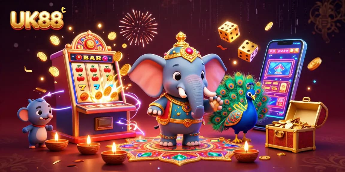 Experience the thrill of UK88 casino gaming with vibrant 3D characters and dynamic jackpot explosions.