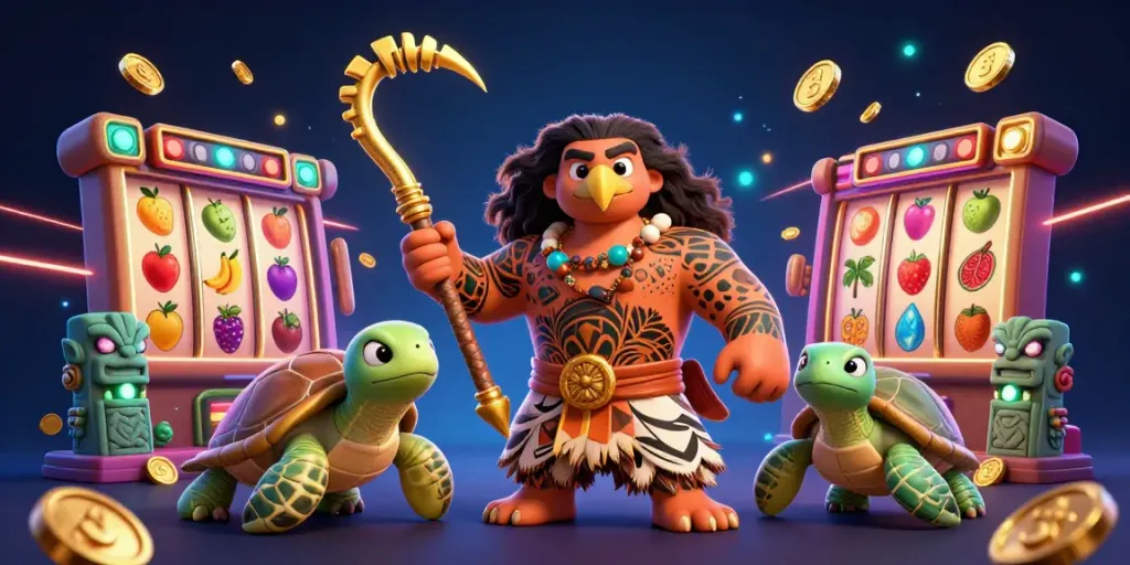 Engage with MANCLUB's thrilling slot experience featuring dynamic characters and vibrant casino elements.