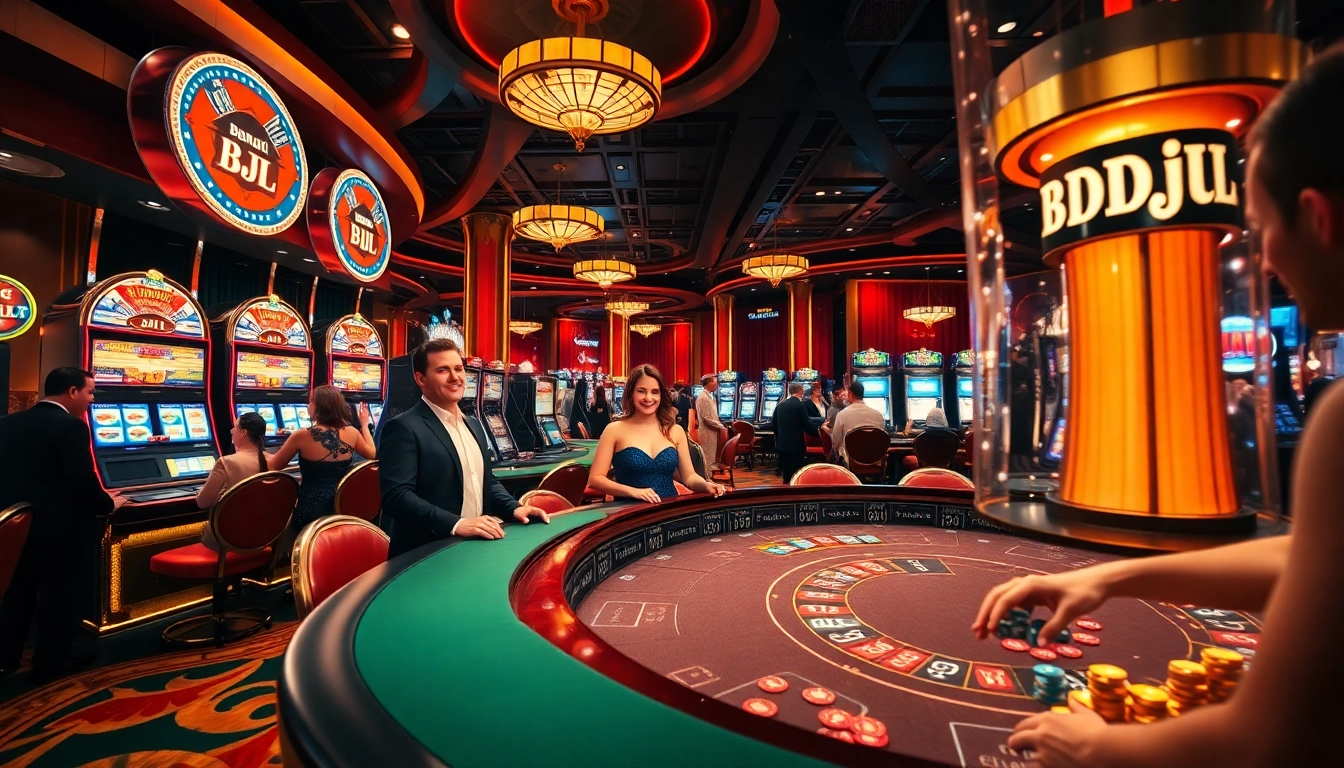 Experience the thrill of winning at BDJL with vibrant casino games and glamorous players.