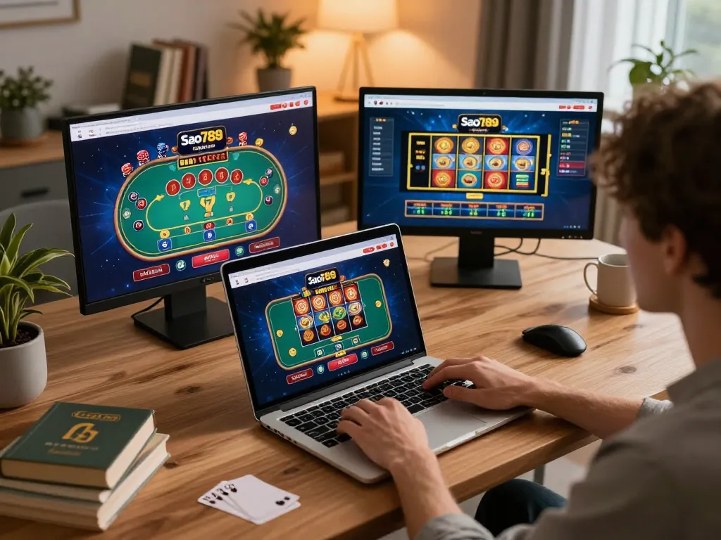 Sao789 player focused on strategy while engaging with online casino games