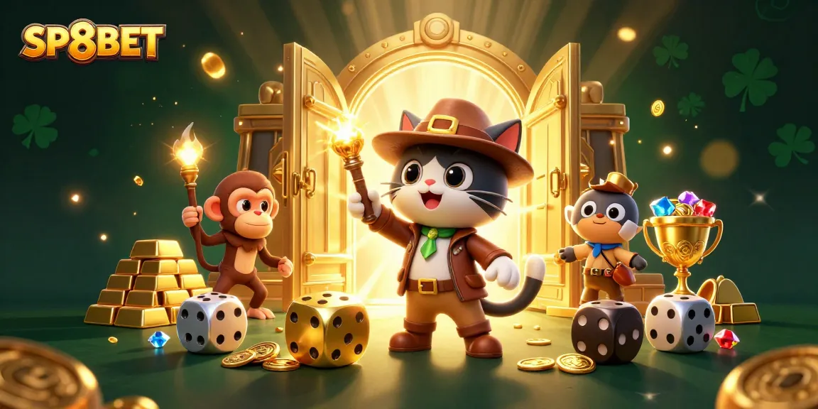 Engage with SP8BET's thrilling atmosphere as the adventurous explorer discovers casino treasures.