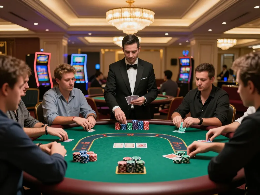 Experience strategic gameplay at vt88 in a lively poker game with engaged players and warm casino ambiance.