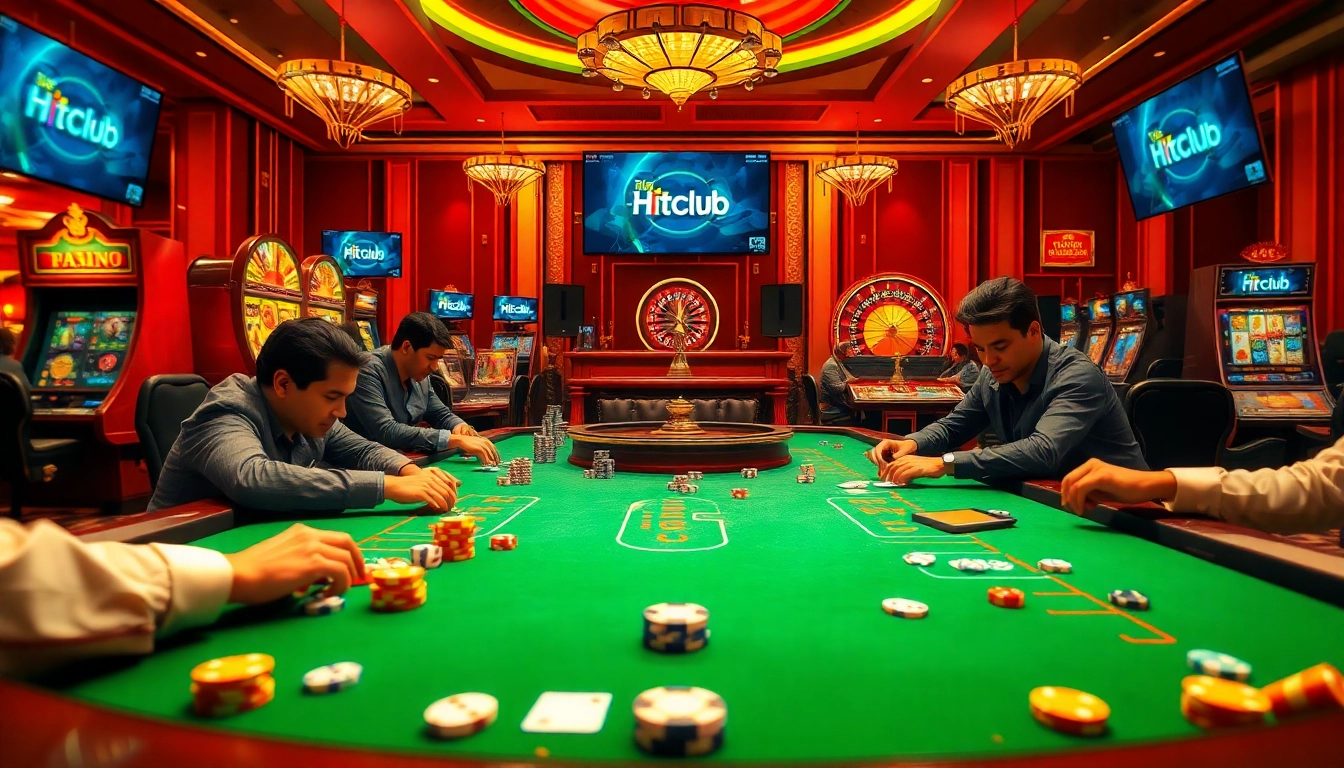 Engage in thrilling casino action with Hitclub đăng nhập and vibrant gambling elements showcased.