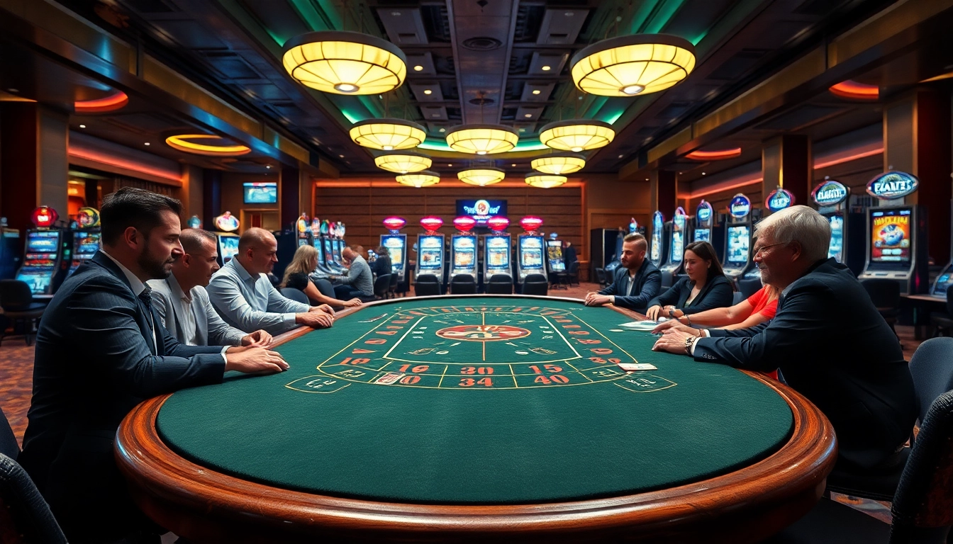 Jouer sur un site de paris sportif dans un casino animé avec une ambiance professionnelle.