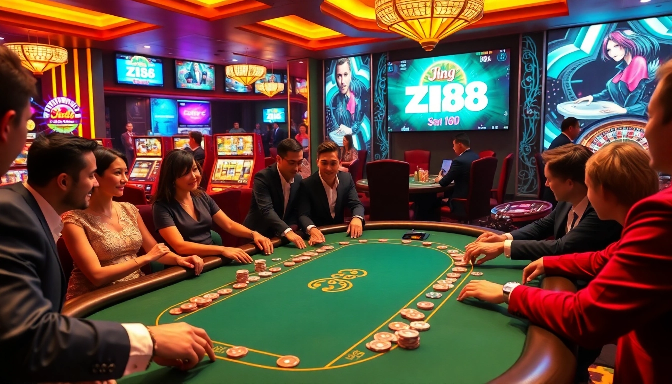 Dynamic casino gaming experience at https://zing88.design/ with vibrant poker and slot action.