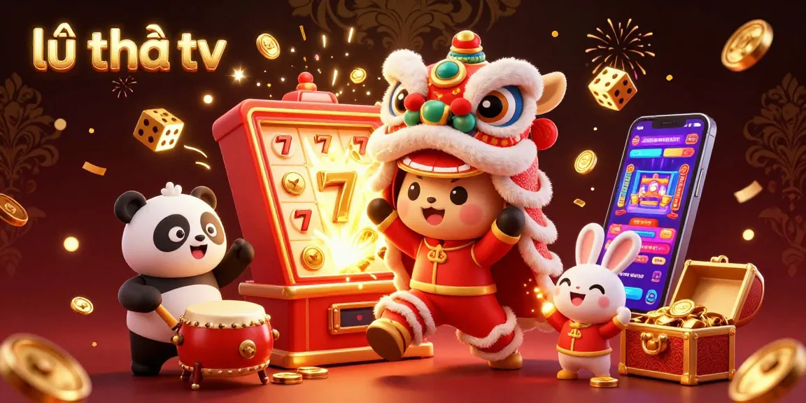 Experience thrilling wins with lẩu thái tv featuring animated characters celebrating around a jackpot explosion.