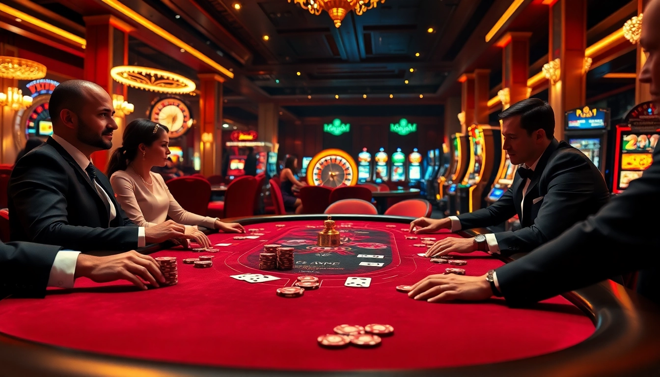 Engaging poker game at a VIP table with vibrant action and modern gambling elements at vipwin.