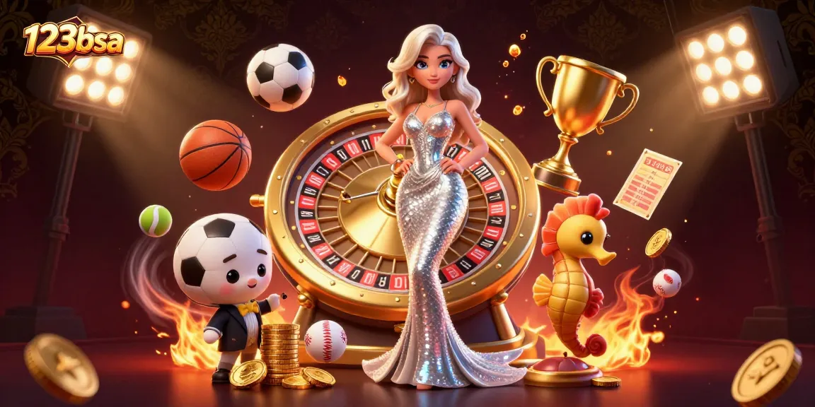 Engage in thrilling gameplay at 123bsa with a stunning mermaid beside a golden roulette wheel.