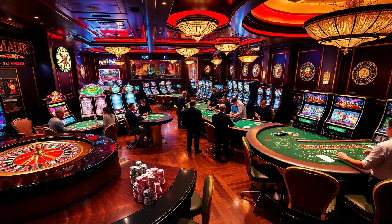 Excited players enjoying high stakes at 789P casino with vibrant slot machines.