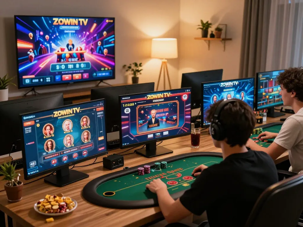 Players engaging in a dynamic online gaming experience with ZOWIN TV app