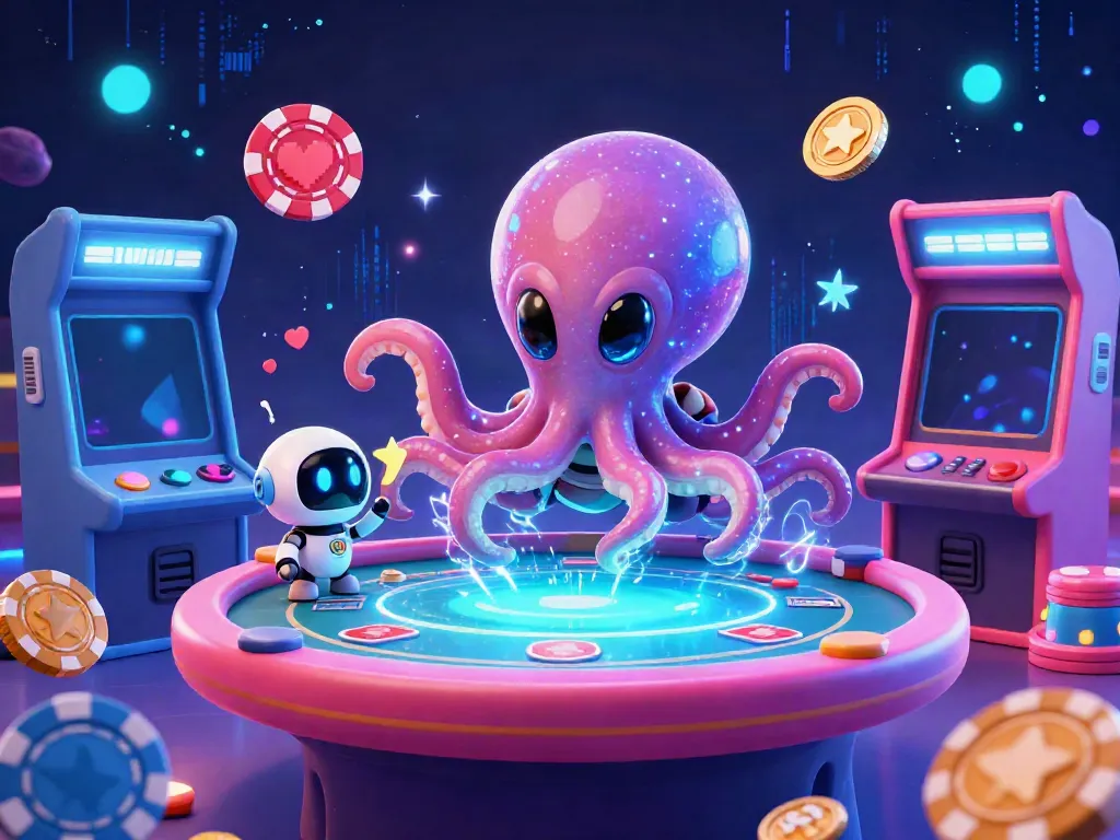 Engage with 11win's vibrant gaming scene featuring an alien octopus, poker table, and colorful arcade elements.