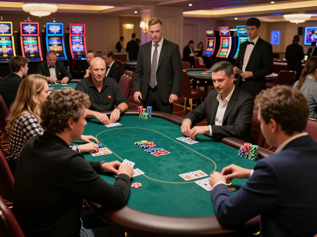 Intense poker action on the lv88 trang chủ, with players engaged in betting and strategies.