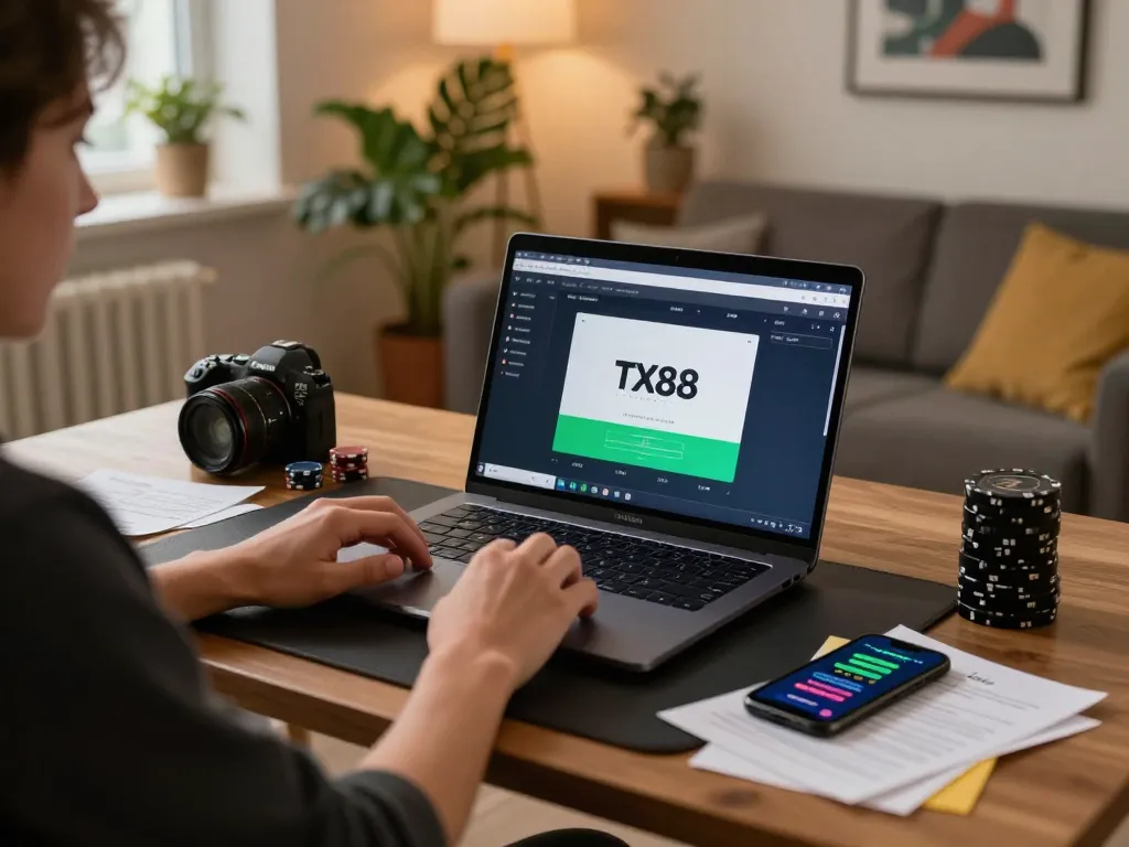 Engaging user experiences with TX88 online poker app displayed in a cozy gaming setup.