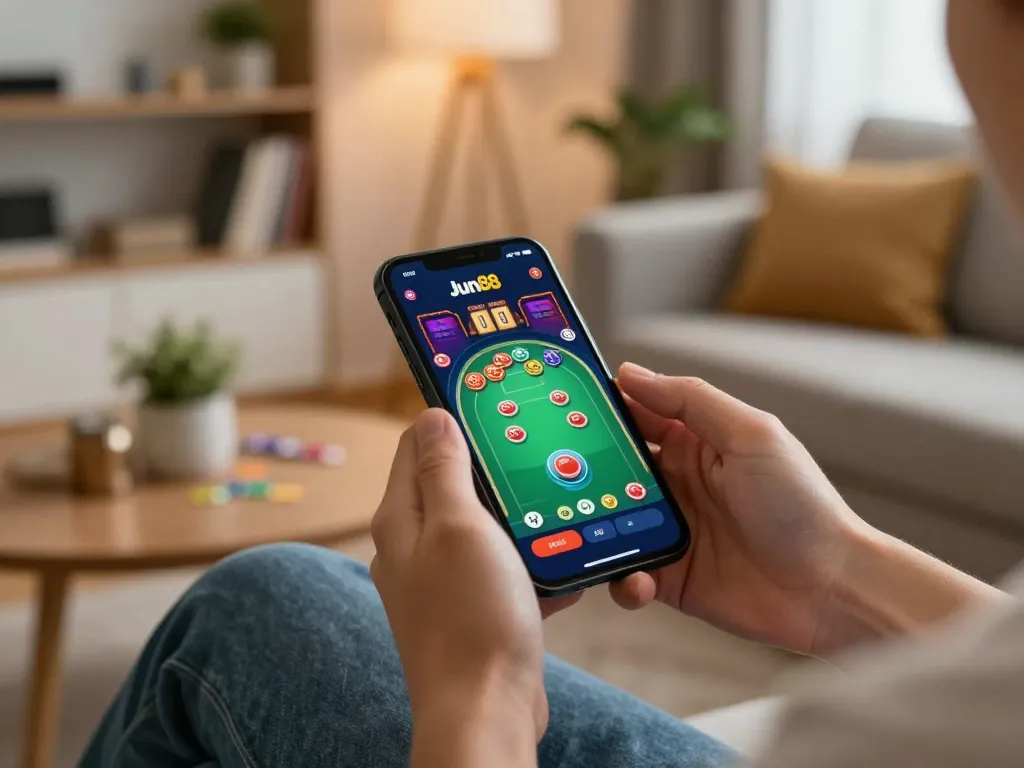 Engaging with Jun88 đăng nhập through a smartphone for a fun online casino experience.