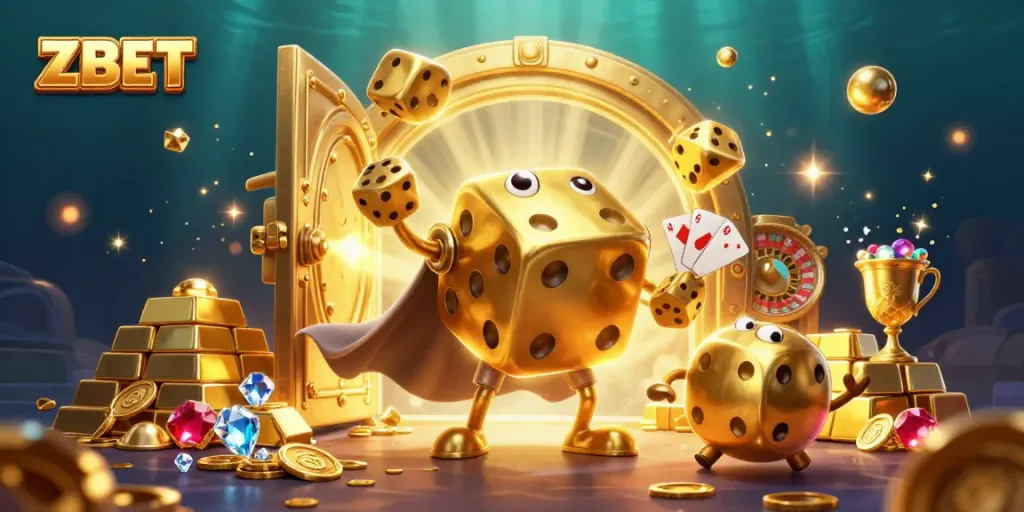 Engage with thrilling ZBET gaming moments in this dazzling casino illustration.