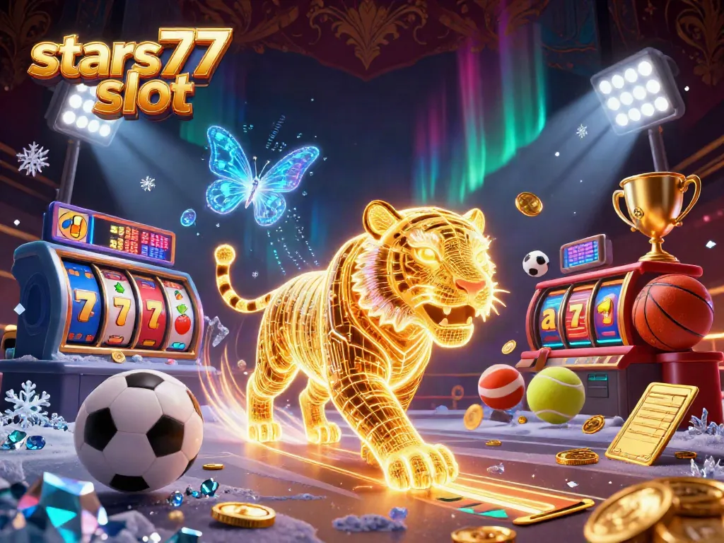Permainan slot stars77 slot yang menarik dengan simbol keberuntungan di kasino digital.