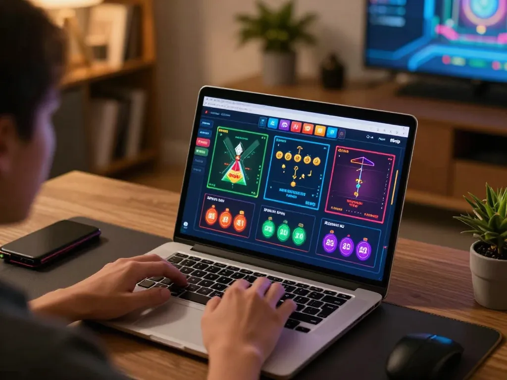 Person engaged in strategic gameplay on Rikvip, showcasing an online casino setup with dynamic game interface.