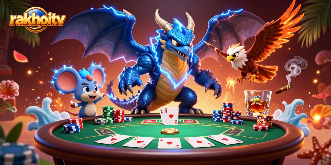 Place your bets at rakhoitv with thrilling poker elements and dynamic characters in action.