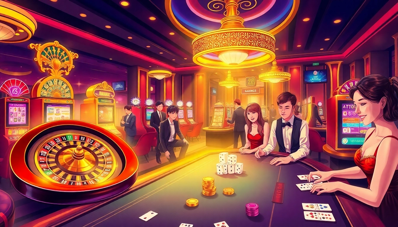Experience the thrill of JL111 with vibrant casino gameplay featuring roulette, slots, and poker tables.