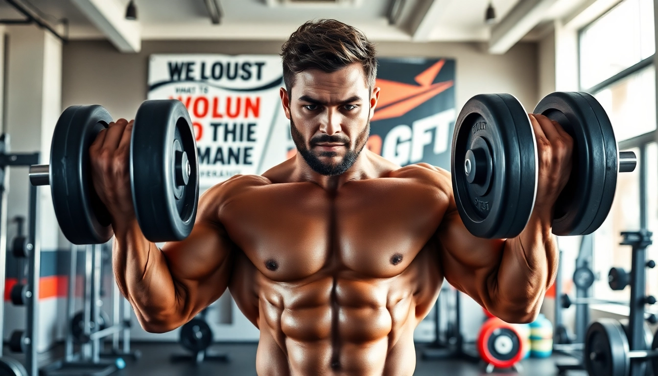 Dynamic display of Canadian anabolics in a vibrant gym setting, showcasing determination and strength.