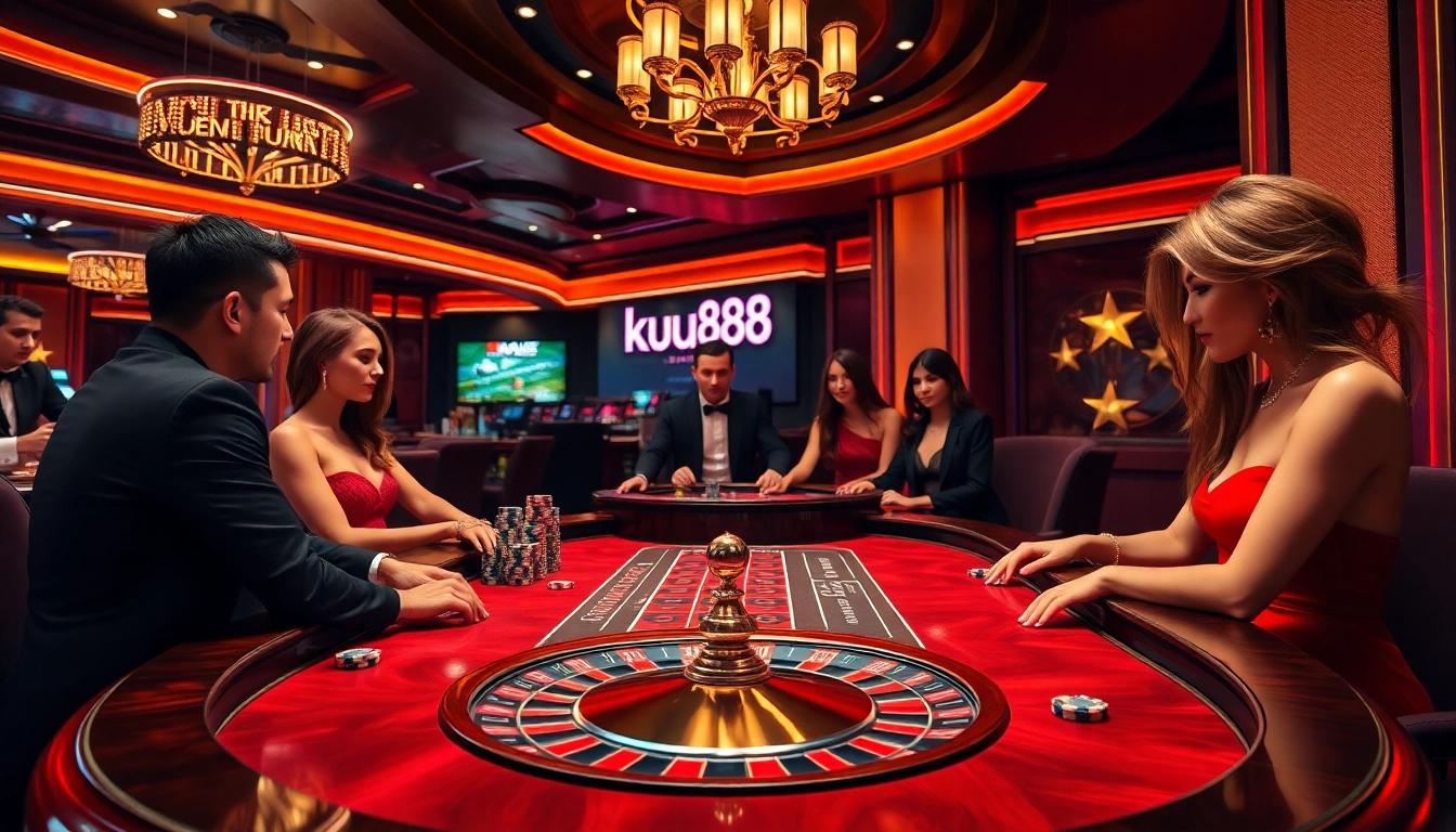 Experience the thrill of gambling at ku88 casino with vibrant poker games and roulette action.