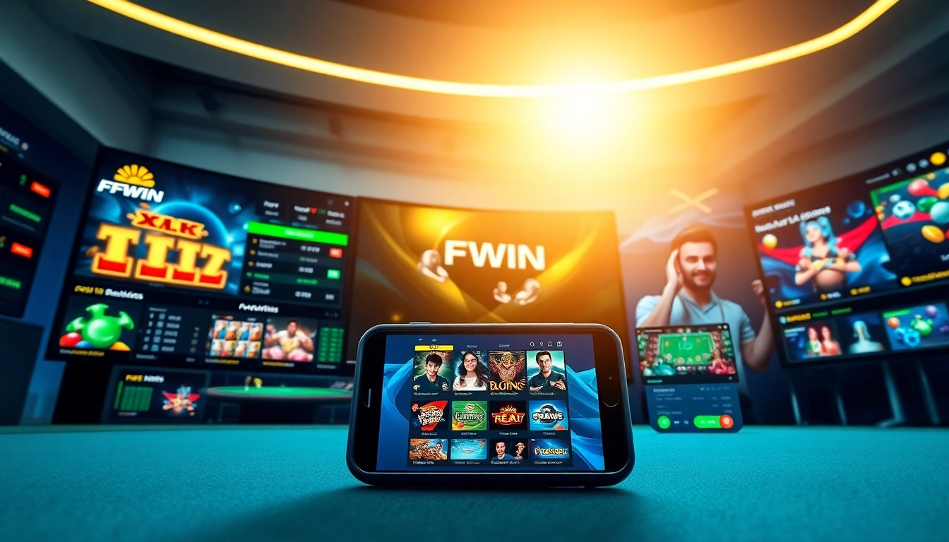 FFWIN online betting platform interface with diverse gaming options and happy users.