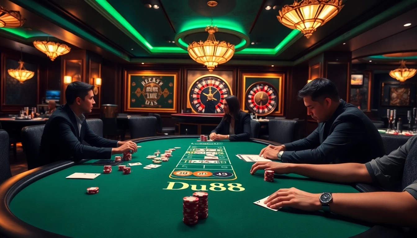 Experience thrilling gameplay at Du88's luxurious casino tables.