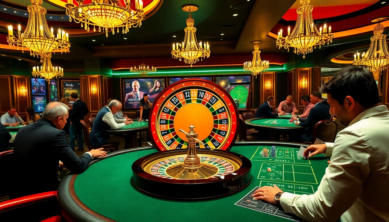 Engaging players at the roulette table, highlighting the excitement of gambling at https://123win.to/ casino.