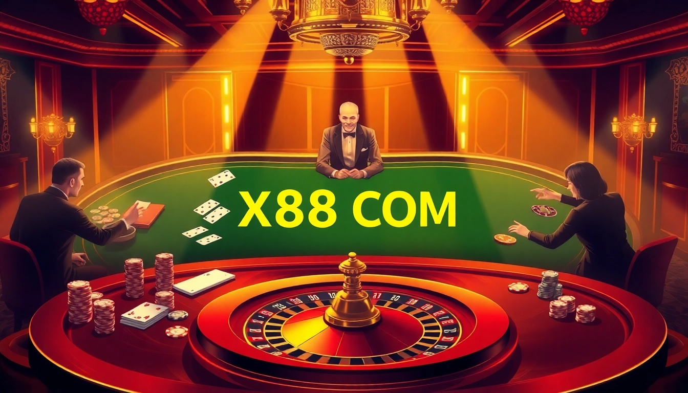 Experience the excitement at X88 COM with dynamic blackjack action and captivating casino visuals.