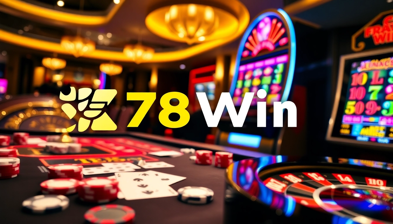 Experience the excitement of winning at 78Win with vibrant casino games and tables.