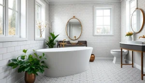 Showcasing a modern bathroom renovation vancouver with elegant design elements and bright lighting.
