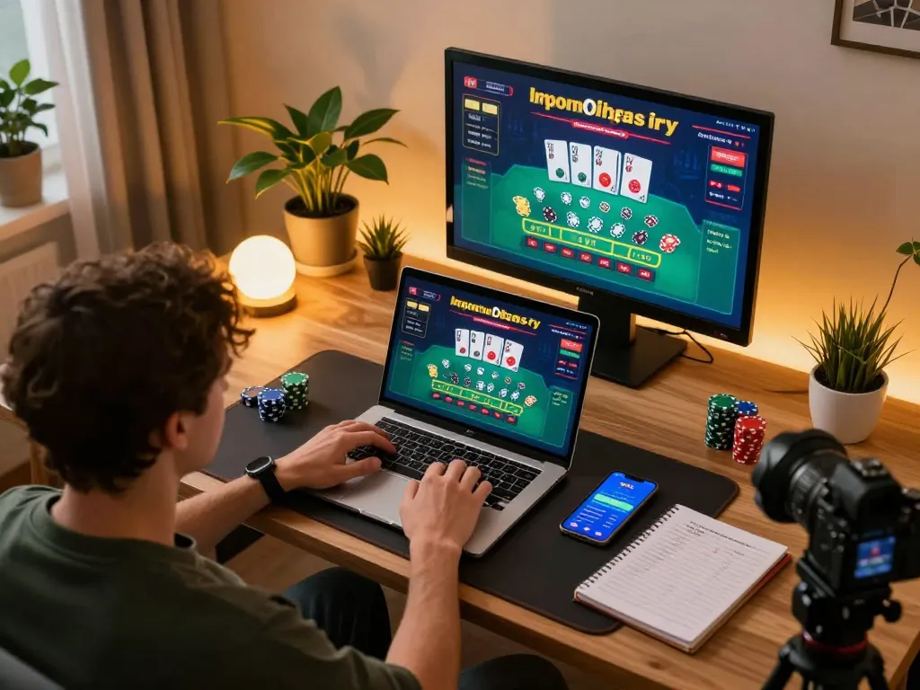 Person enjoying an online gaming session on o8 com, focusing on a blackjack game interface.