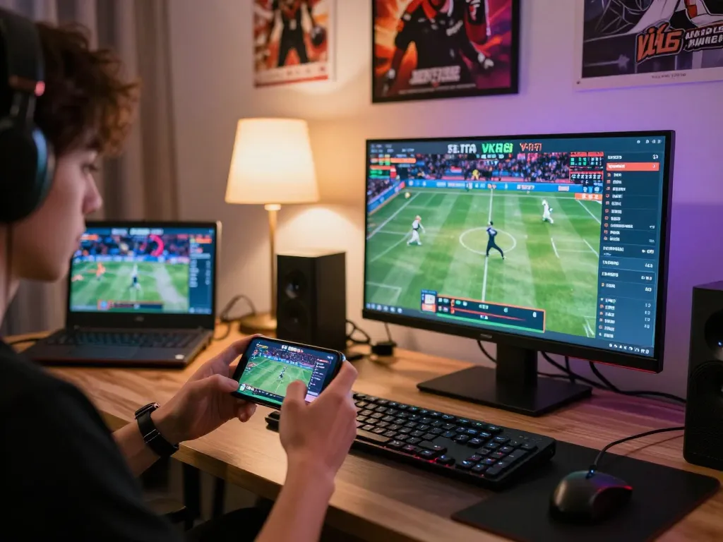Experience VK88 live betting excitement with smartphone in dynamic gaming setup