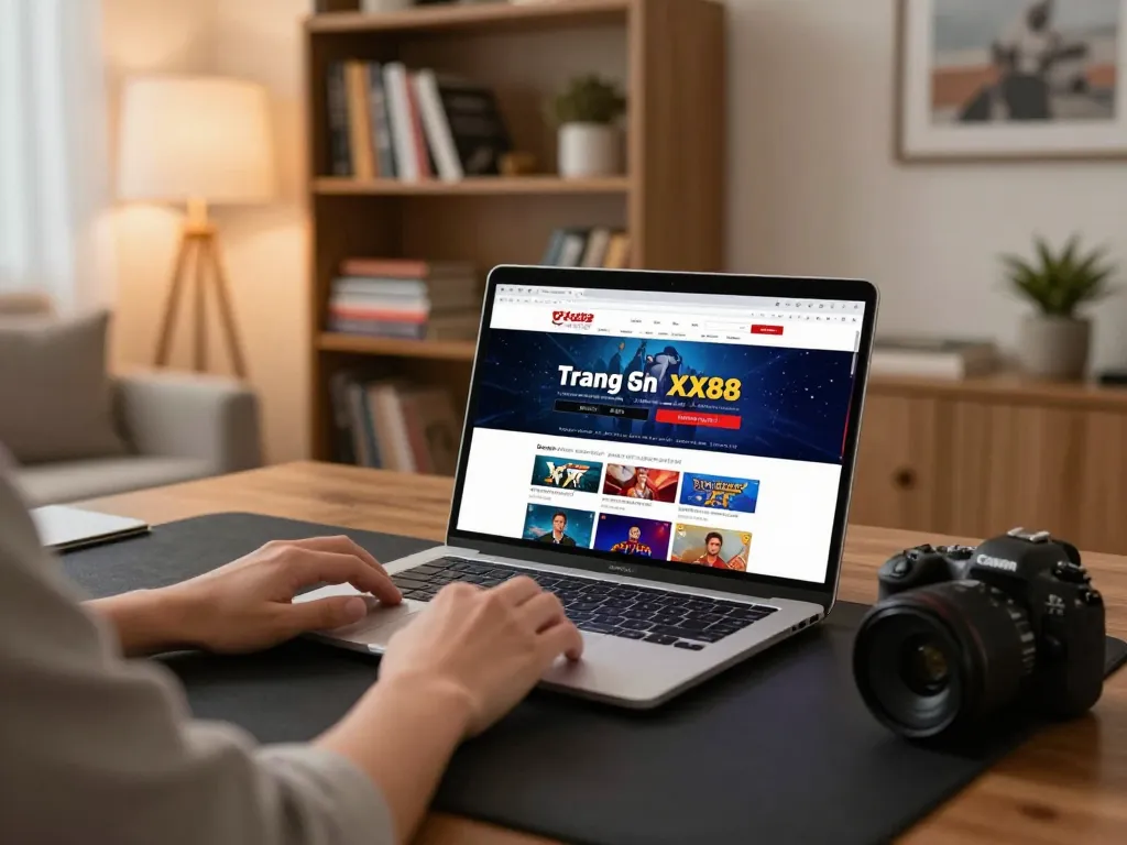 Engaged user betting strategically on Trang Chủ XX88 in a cozy home setup.