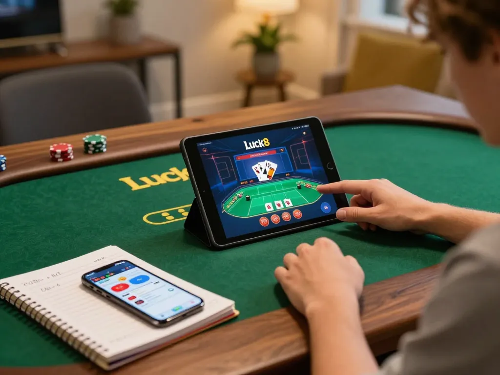 Trải nghiệm chơi poker trực tuyến thú vị trên máy tính bảng LUCK8 bao quanh là những ghi chú chiến lược và ứng dụng casino