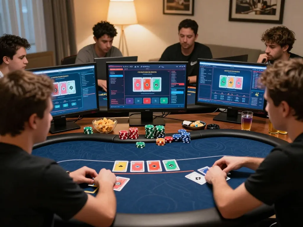 Players engaging in vb88 online poker game with strategic bets and vibrant gameplay visible.