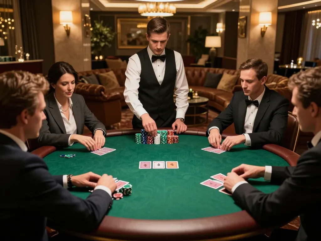 Players engaged in an intense poker game at a luxury venue showcasing the allure of g28.