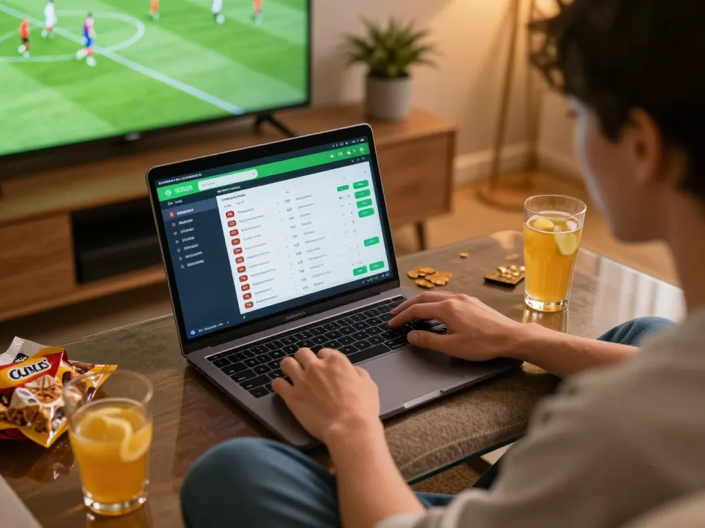 Xoilactv user strategizing bets during live sports event from home.