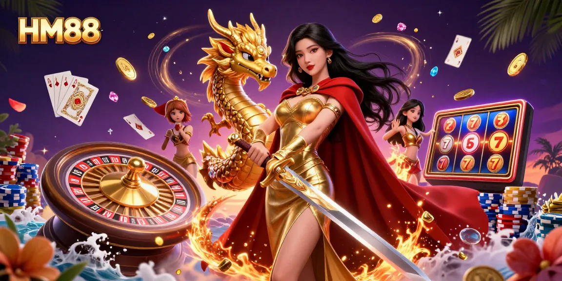 Experience thrilling gameplay with HM88, featuring dynamic characters and vibrant casino elements.
