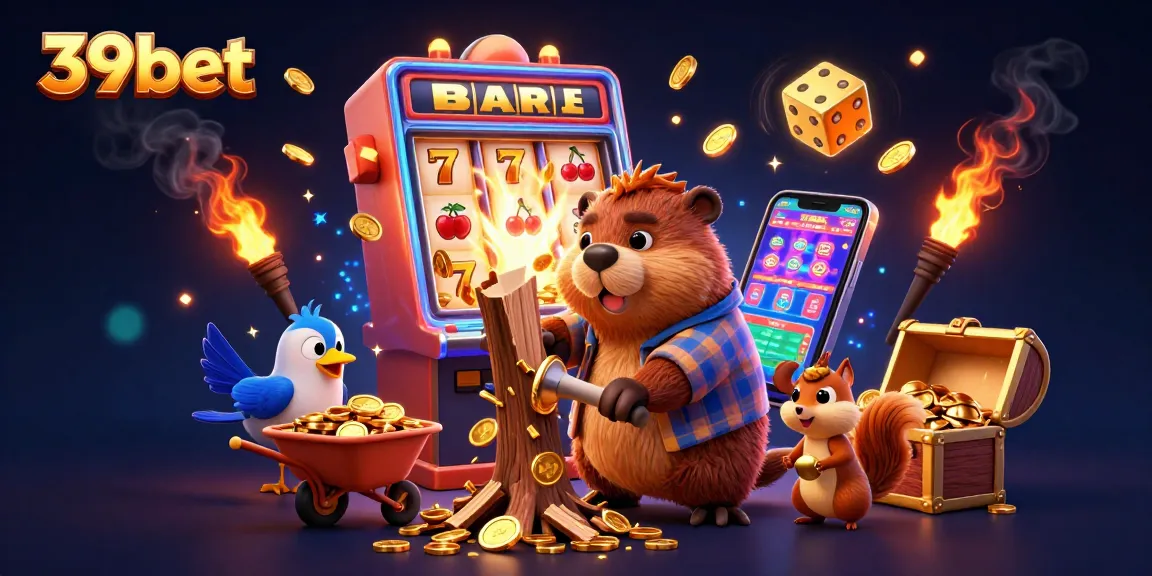 Experience thrilling wins at 39bet with dynamic casino games and exciting jackpots displayed in a vibrant 3D scene.