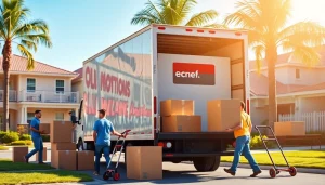 Movers Hilton Head Island SC efficiently loading a moving truck under sunny skies.