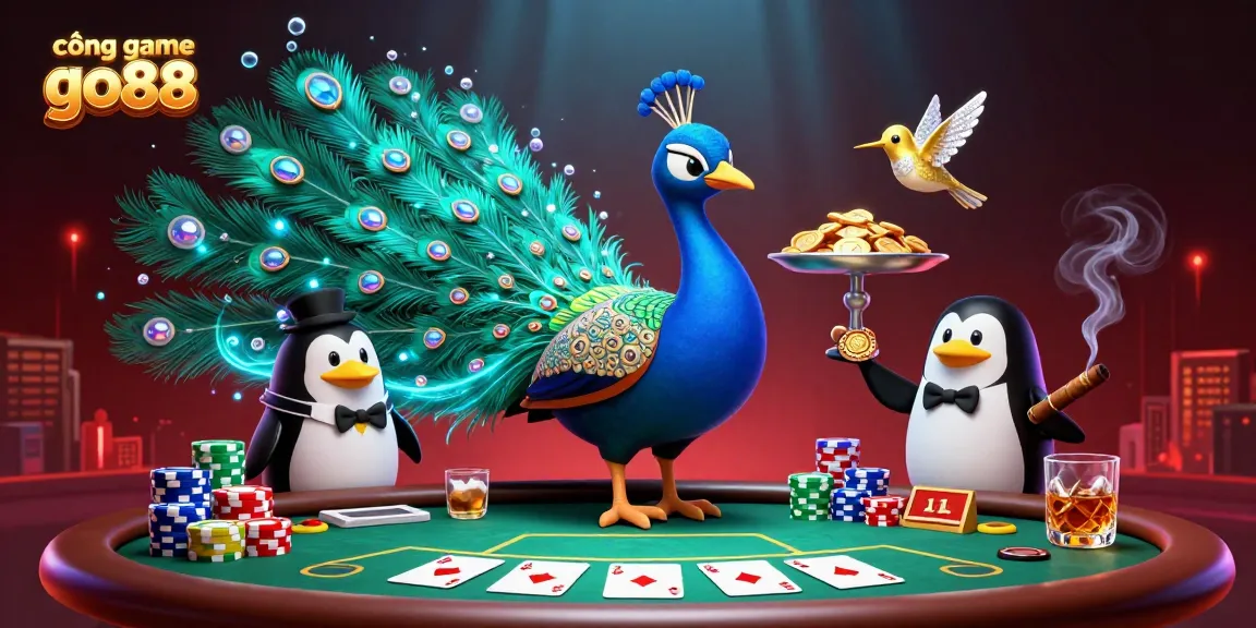 Cổng game go88 illustration showcasing vibrant characters and dynamic casino elements in a lively scene.