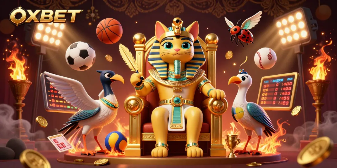 Experience OXBET with dynamic gaming elements and an Egyptian-themed illustration of fantasy characters.