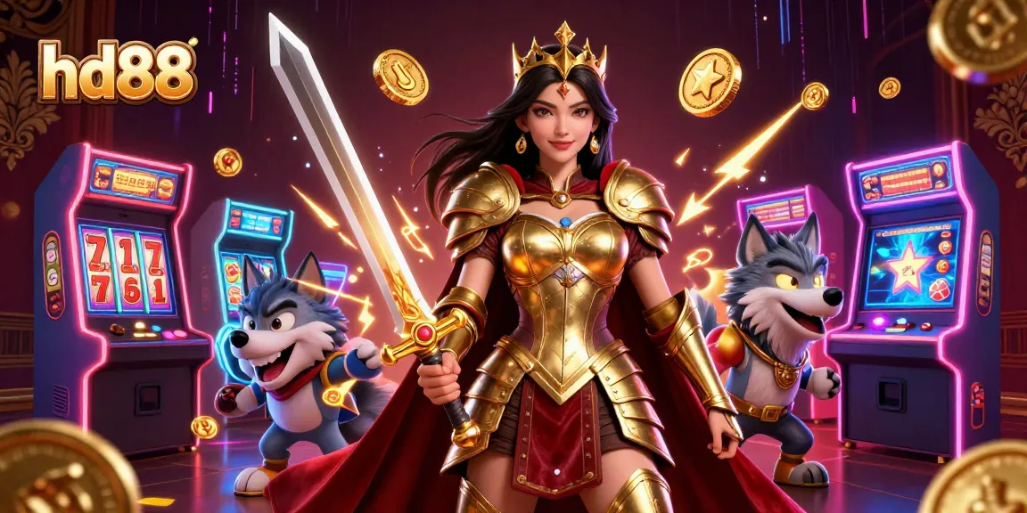 Experience the vibrant action of hd88 casino with golden swords and arcade games